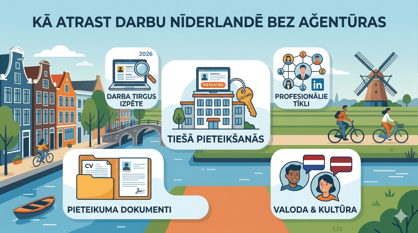 Kā atrast darbu Nīderlandē bez aģentūras