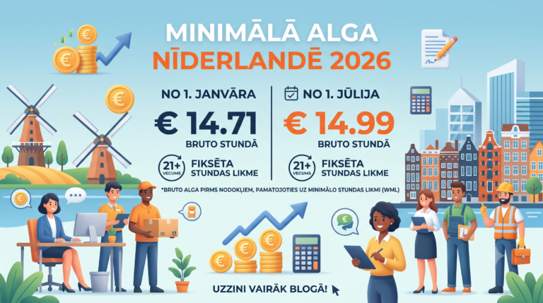 Minimālā alga Nīderlandē 2026